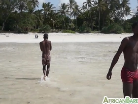 An amateur gay Nubian twink has sex after taking a shower.
