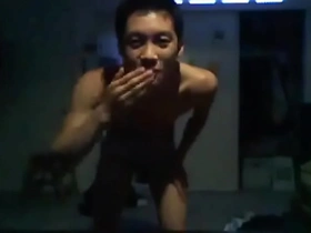 Lean and skinny Asian girl masturbates and cums on webcam
