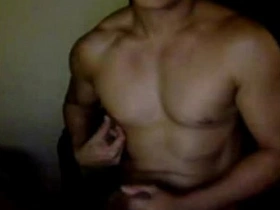 Muscle up with hot gay Twink Travistan in a wild dick jerk off session.