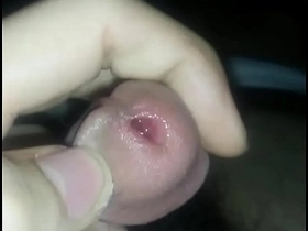 A handsome man with a big dick has an orgasm.
